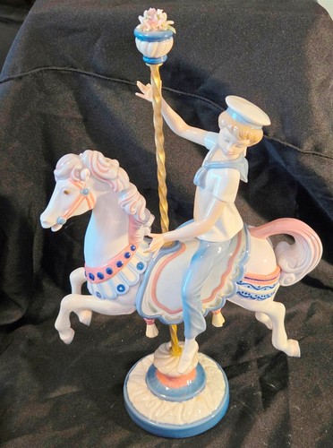 Lladro boy carousel horse - lladro,