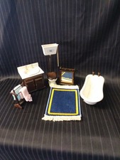 Dolls House Furniture - Bath, Sink, Rug, Towel Rail Etc.