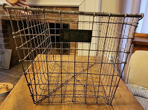 Vintage wire metal gym locker - vintage,