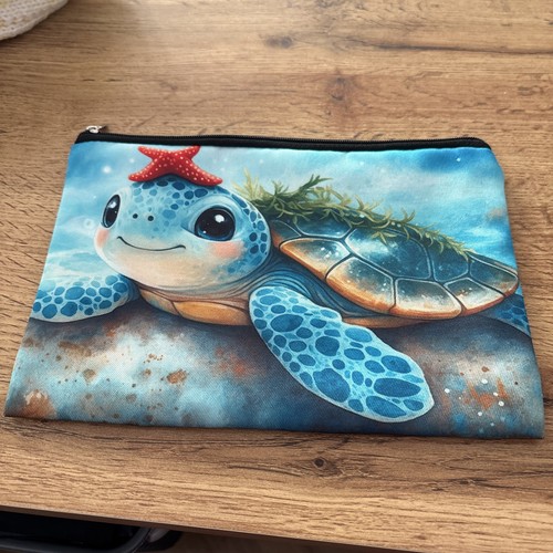 Turtle pouch zipped makeup - pouch,