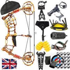 Dual-Use Compound Bow Kit 25" Steel Ball Arrows 30-60lbs Archery Hunting RH LH