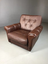 Danish Leather Lounge Chair Vintage 1970s Retro MCM EB5404 MNOR