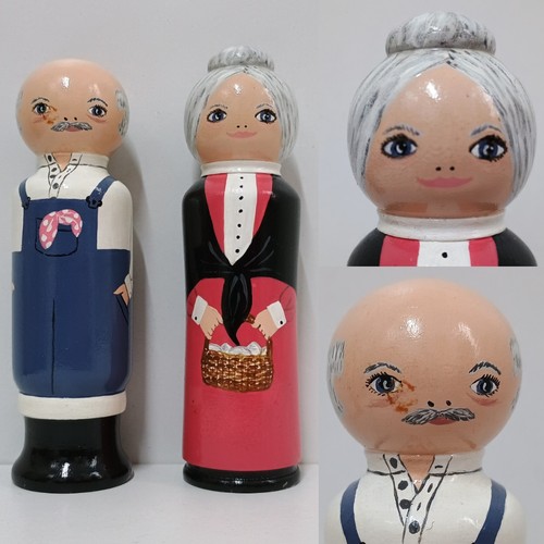 Folk art peg dolls artisan - folk,