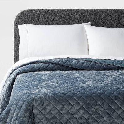 Camel velvet quilt - velvet, full/queen
