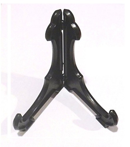 Black plastic plate stand - black,
