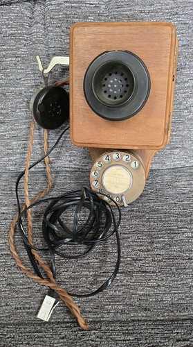 Antique telephone wooden - , in