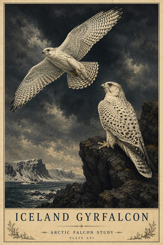 Vintage iceland gyrfalcon - 21.,