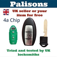 for Nissan Qashqai smart remote key fob 433mhz  2 Buttons 2014-2020 4a Chip