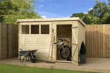 Empire 1500 Pent Garden Shed Wooden 10X6 10ft x 6ft SHIPLAP TONGUE & GROOVE WIND