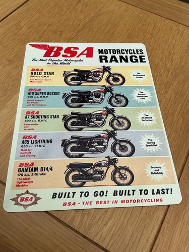 Bsa vintage motorcycle range - vintage,