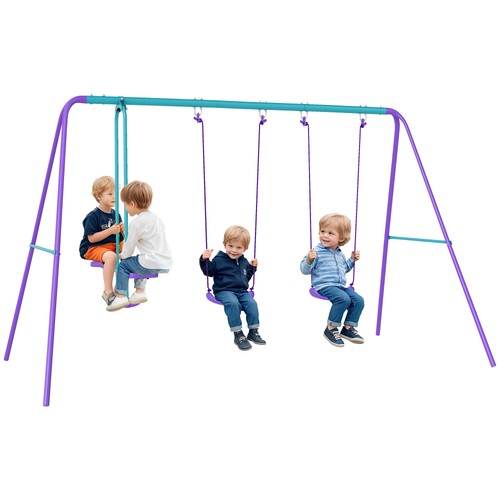 Outsunny metal swings set - swings, w/