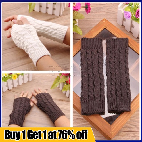 Women fingerless gloves knit - gloves,