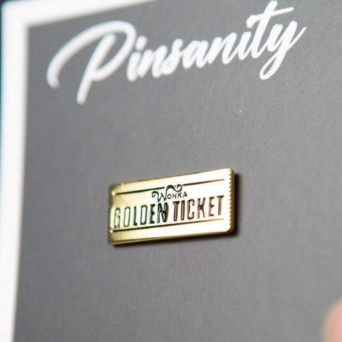 Wonka golden ticket enamel pin - golden,