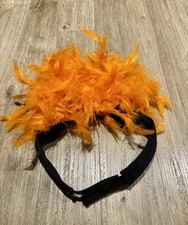 Orange Samba Rhinestoned Feather showgirl headdress