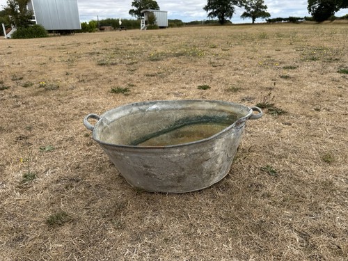 Vintage galvanised tin - galvanised,