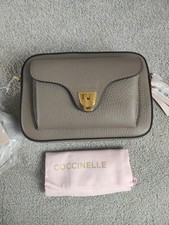 Coccinelle Beat warm Taupe Italian Leather Women Handbag RRP £248