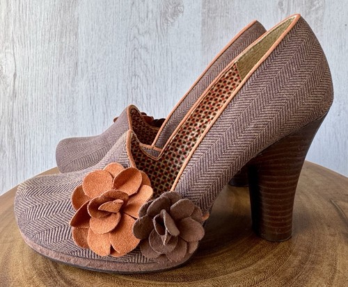 Ruby shoo brown herringbone - ruby,
