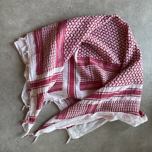 Vintage red white keffiyeh - white,