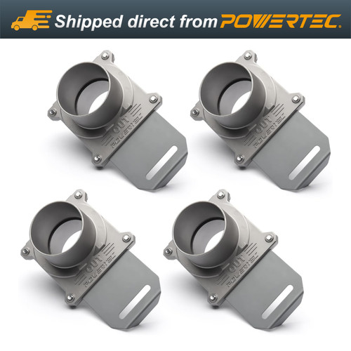 Powertec aluminum blast gate - aluminum,