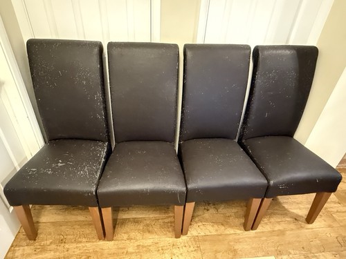 Set brown faux leather - of, 4