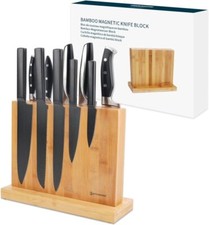 Magnetic Knife Holder Knife Bamboo Block Rack Kitchen Organisation Cutlery Set
