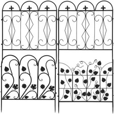5 x Decorative Metal Garden Fence Panels Border Edging Flower Bed Animal Barrier