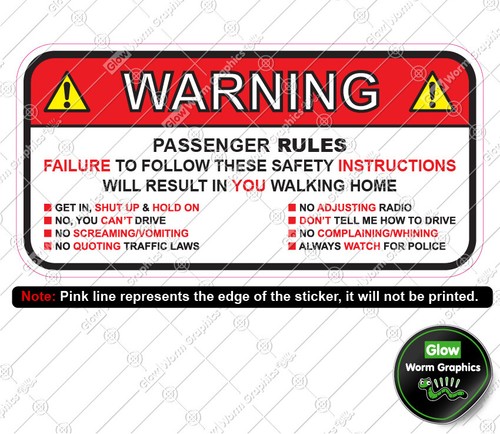 Warning passenger rules - warning,