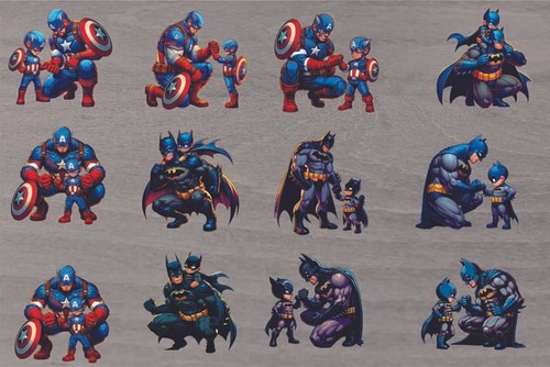 12x colourful mixed batman - 12x,