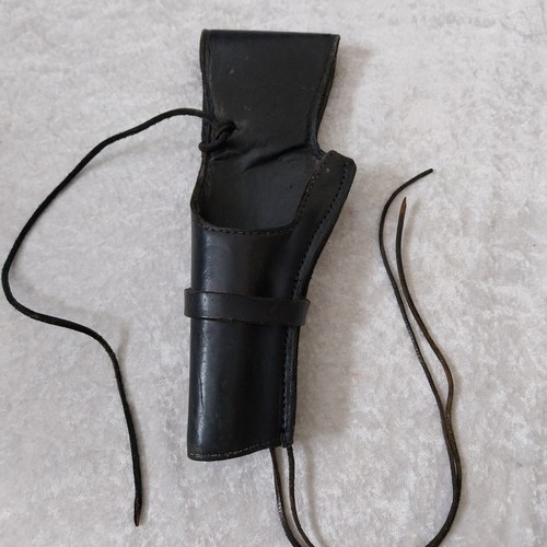 Vintage black leather western - black,
