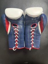 [Excellent Condition] Winning Lace up MS-500 14oz Boxing gloves Navy/Red/White