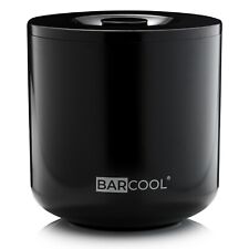 Barcool 4L Ice Bucket with Lid & Stainless Steel Ice Tongs - Round Black