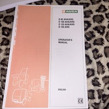 AUSA D85 /D100/D120 /D150 AHA OPERATORS MANUAL * We Print 4 U *-60 Pages
