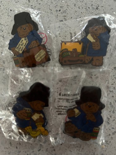 Paddington bear pin badges - bear,