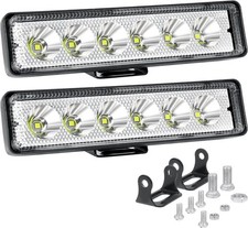 Willpower 2pcs 18W 6" LED Work Light Bar Spot Beam 12V/24V Slim Offroad Driving