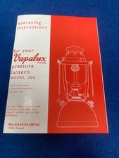 VAPALUX  STORM LANTERN  WILLIS BATES PELLON WORKS HALIFAX  1978 INSTRUCTIONS VGC
