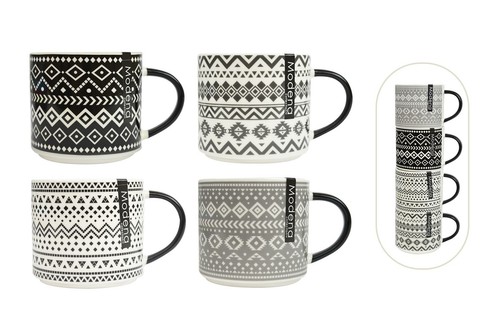 Set stacking mugs coffee - 4,