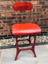 Red factory work stool - factory,