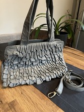 Grey Leather Rocha John Rocha Handbag with Shoulder Strap Great Condition 