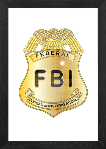 Fbi badge framed wall art - fbi,