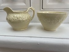 Vintage Crown Ducal Florentine Small Milk Cream Jug and Sugar Bowl Basin