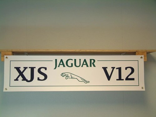 Jaguar xjs v12 banner vintage - jaguar,