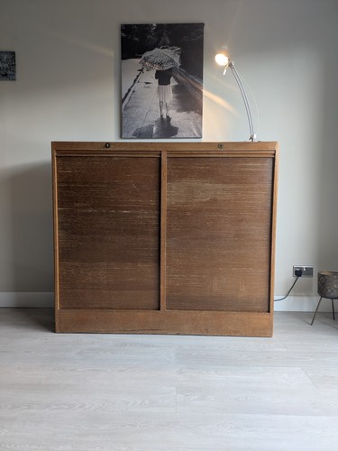 Large antique oak double - ,
