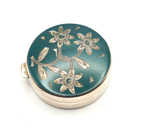 Sterling silver pill box - box, /