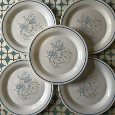 Vintage 5 x Pyrex Blue Iris