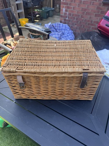 Vintage wicker picnic hamper - vintage,