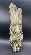 Stone Green Man Face Head 14"