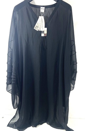 Black tunic dress - black,