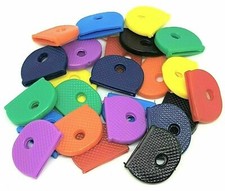 COLOUR KEY CAP CAPS TOP COVERS TAGS ID MARKERS KEYRING MIXED COLOURS CAPS