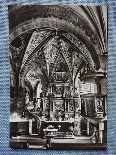 Old postcard church - old,