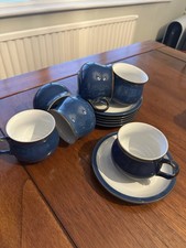 Denby 6 x Imperial Blue Stoneware Tea Cups